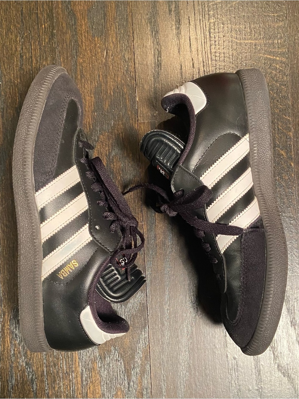 adidas Samba Men’s Black with White Stripes Sneakers - Picture 2 of 7